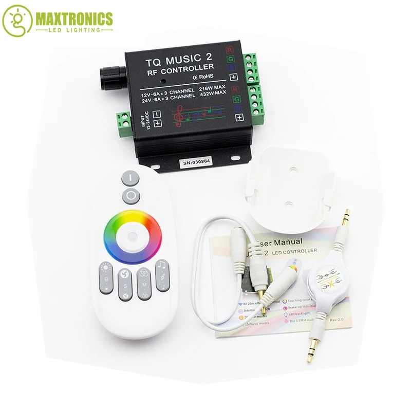 DC12V-24V RGB LED Fernbedienung RF Musik Audio steuerung 18A 3 Kanal TQ Musik 2 für SMD 3528 5050 5630 Led Streifen Licht Image