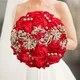 Heißer Verkauf Rot Luxus Wunderschöne Hochzeit Braut Bouquet Elegante Perle Braut Brautjungfer
