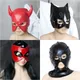 Exotische sexy Accessoires aus Leder Fetisch Augen maske Kapuze für Frauen Cosplay Flirt Kostüme