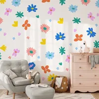 Cartoon farbige Blumen Wanda uf kleber für Kinderzimmer Kinderzimmer Tapeten Kinderzimmer nordischen