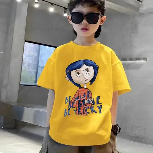 Retro Coraline Film Shirt Mädchen Jungen Coraline Puppe Träume Unisex T-Shirt Horrorfilm T-Shirt