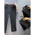 Pantalon sarouel taille haute pour femme pantalon crayon pantalon de survêtement vintage noir