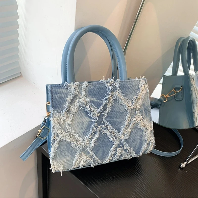 Borse da donna alla moda Borsa a tracolla in denim Nuova tendenza Borse estive Borsa a tracolla singola da donna Borsa da donna Borse a tracolla da donna