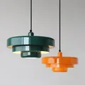 Suspension LED Nordique en Acier au Carbone Macaron Aluminium Blanc Vert Foncé Orange