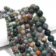 Perles rondes en pierre d'agate indienne naturelle 1 brin perles en pierre véritable pierre