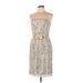 Jessica McClintock Casual Dress: Tan Brocade Dresses - Women's Size 10