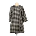 Club Monaco Wool Coat: Black Houndstooth Jackets & Outerwear - Women's Size X-Small