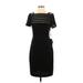 Adrianna Papell Cocktail Dress - Sheath: Black Stripes Dresses - New - Women's Size 4