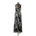 Adrianna Papell Casual Dress - Maxi: Black Floral Dresses - New - Women's Size 10