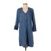 Market and Spruce Casual Dress - Shirtdress: Blue Dresses - Women's Size Small