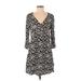Comptoir des Cotonniers Casual Dress: Black Floral Motif Dresses - Women's Size Small