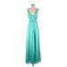 White by Vera Wang Cocktail Dress - Maxi: Teal Dresses - New - Women's Size 4