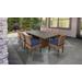 Laguna Rectangular Outdoor Patio Dining Table w/ 8 Armless Chairs in Navy - TK Classics Laguna-Dtrec-Kit-8C-Navy