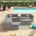 Lark Manor™ Andrick 10 Piece Rattan Sectional Seating Group w/ Cushions Metal in Gray | 29 H x 35 W x 35 D in | Outdoor Furniture | Wayfair