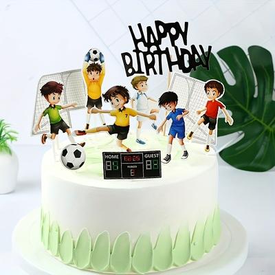 Set, Sport Happy Birthday Paper Cake Topper Football Birthday Cake Decorations Flags Birthday Party Cake Supplies