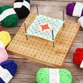 1pc Bamboo Wood Crochet Board, Household Wooden Woven Board, Wool Thread Woven Hole Board Modeling Board, Including Accessories