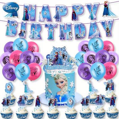 36pcs Officially Licensed Princess Cartoon Theme Birthday Decorations Party Decorations Party Supplies Party Balloon Set Includes Cake Decorations Cupcake Decorations Balloons And Flag Banners.