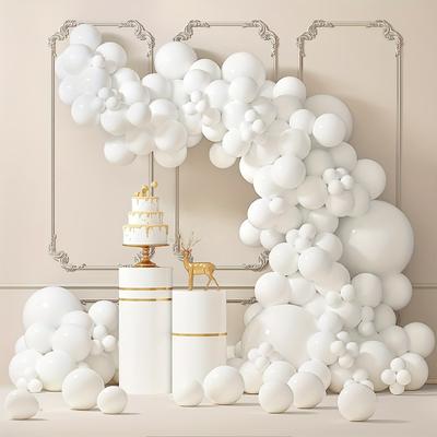 87pcs White Balloons Different Sizes 18 12 10 5 Inches For Garland Arch, Premium Party Latex Balloons For Birthday Party Wedding Anniversary Christmas Halloween Party Decoration Easter Gift