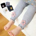 Girl's Flower Solid Knitted Pantyhose, Children's Toddlers Base Layer Fashion Leggings Pantyhose For Winter And Autumn
