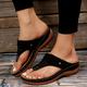Women's Wedge Flip Flops, Solid Color Open Toe Non Slip Shoes, Casual Outdoor Slide Sandals