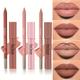 6-color Lip Liner + Lip Gloss, Nude Lip Liner And Lipstick, Matte Finish Color Rendering Lipstick With Matching Smooth Lip Liner, Waterproof Long Lasting Gift Set For Daily Use