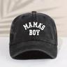 """1pc Trendy ""mama's Boy"" Washed Distressed Cap For Boys"""