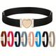 Heart Buckle Elastic Belt Candy Color No Buckle Stretch Belt Adjustable Invisible Belts For Girls