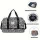 Leopard Pattern Sports Gym Bag, Large Capacity Travel Duffle Bag, Portable Weekender Luggage Bag With Shoes Compartment