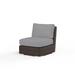 Birch Lane™ Naomie Armless Patio Chair w/ Sunbrella Cushions in Brown | Wayfair 6DE5902140954EBC857F7F2898EF8DD9