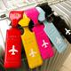 6pcs Creative Plane Pattern Baggage Tag, Travel Accessories, Luggage Tag Pu Leather Tag Suitcase Tag, Id Address Label, Airplane Boarding Tag, Travel Carrying Identification Tag