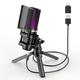 Zealsound Professional Usb Microphone Gaming Condenser Mic With Rgb Light For Recording Podcasting Streaming Compatible With Ps5 Ps4