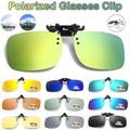 Trendy Cool Clip-on Polarized Night Vision Sunglasses Lens, For Men Women Outdoor Sports Party Vacation Travel Driving Fishing Decors Photo Props