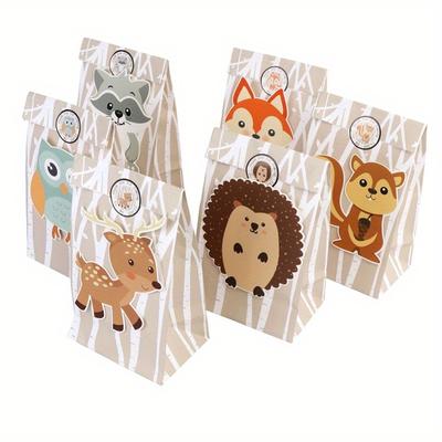 TEMU 12pcs, Animal Woodland Food Bag, Wedding Gift Bag, Wedding Decor, Party Gift Bag, Birthday Gift Bag, Party Favors, Birthday Decor, Party Gift Decor, Party Supplies