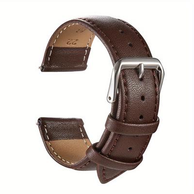 TEMU Men Women Soft Casual Watch Straps 18mm 20mm 22mm 24mm Watch Accessories Leather Business Watchband Image