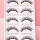 5 Pairs 3d False Eyelashes Cat Eye Wispy Faux Mink Lashes Pack Fluffy Natural Fake Lashes