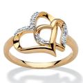 1pc Double Heart Hollow Love Proposal Artificial Diamond Ring For Men And Women Couple Ring Jewelry Gift