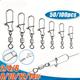 50pcs/100pcs Durable Stainless Steel Barrel Swivels With Duo Lock Snaps For High Strength Fishing Gear