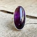 Vintage Boho Ring Inlaid Dark Purple Zircon Oval Cut Large Size Engagement Wedding Ring Anniversary Birthday Gift For Her