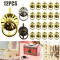 12pcs Antique Bronze Mini Knobs, Vintage Ring Pull Handles, Diy Jewelry Box Cabinet Cupboard Dresser Drawer Handle, Knob Decor