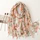 Beautiful Floral Print Scarves Women's Fashion Autumn/winter Linen Printed Fringe Scarf