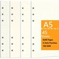 1pc 45pcs A5 Planner Refill Paper, Purture A5 Loose Leaf Binder Paper, Lined Paper Refill, 6-holes College Ruled Notebook Paper, Planner Inserts Paper Refill For A5 Binder Notebook Journal, 45 Sheets