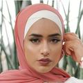 Stretch Forehead Crossed Turban Hat Solid Color Undercap Inner Hijab Hat Casual Elastic Head Wrap Lightweight Chemo Hat Head Scarf For Women