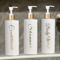 3 Pcs/set 500ml Refillable Shampoo Conditioner Body Wash Dispenser Bottles With Pump, Bathroom Lotion Dispenser Container