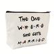 The 1 Where She Gets Married - Stylish Makeup Bag And Travel Pouch For Brides-to-be - Perfect Engagement And Bridal Shower Gift - Bachelorette Party Must-have - Mother's Day Cosmetic Bag