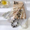 Creative Beaded Mobile Phone Chain New Women's Natural Stone Amethyst Crushed Stone Mobile Phone Lanyard