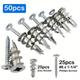 50pcs Zinc Self-drilling Drywall Anchors With Screws Kit, 25 Heavy Duty Metal Wall Anchors And 25#8 X 1-1/4'' Screws