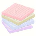 4 Pads Lined Sticky Notes 3x3 In Pastel Ruled Sticky Notes Colorful Super Sticking Power Memo Pads With Strong Adhesive