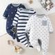 Baby Boys Star Printed Footed Bodysuit 3 Piece Set