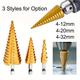 "1pc 1/4"" Titanium Coated Metal Hex Step Drill Bit, Hss Step Drill Bit, Cone Hole Cutter Taper, Metric 4-12mm/ 4-20mm/ 4-32mm"