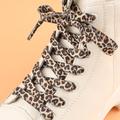1pair Leopard Print Shoelaces Flat Shoelaces Low-top Canvas Shoes Sports And Leisure Shoes Men's And Women's Trend Sneakers Animal Print Cheetah Print Shoelaces Couple Shoelaces